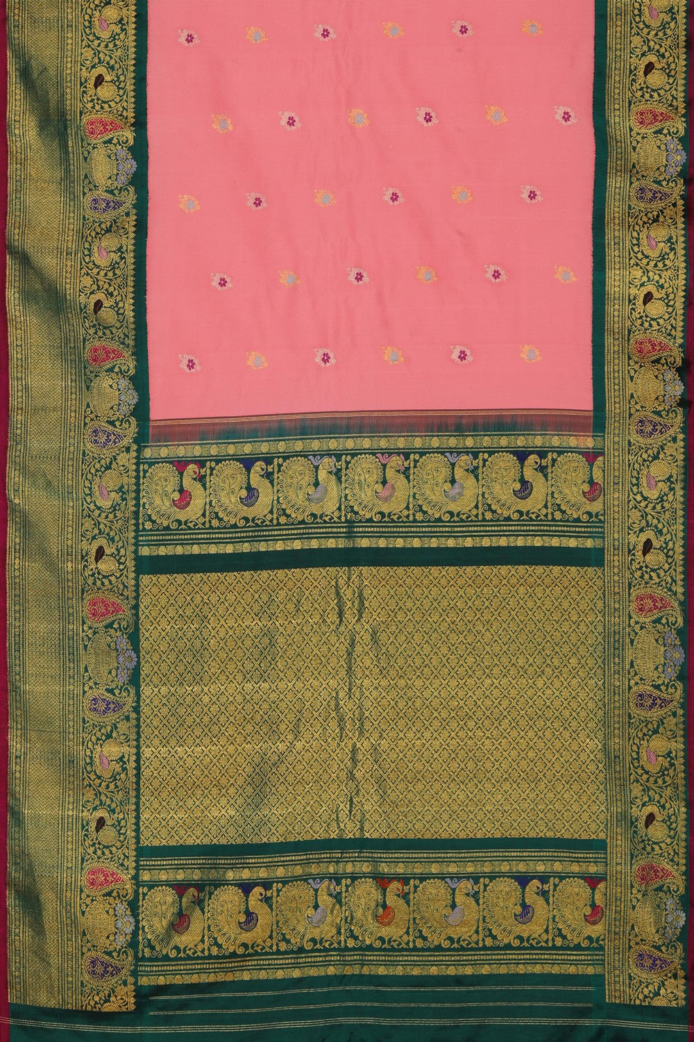 Image of Gadwal Silk Pink Saree